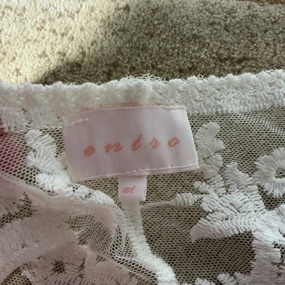 Entro Victorian Floral Embroidered Mesh Kimono Cardigan Sheer Lace XL J11635P‎